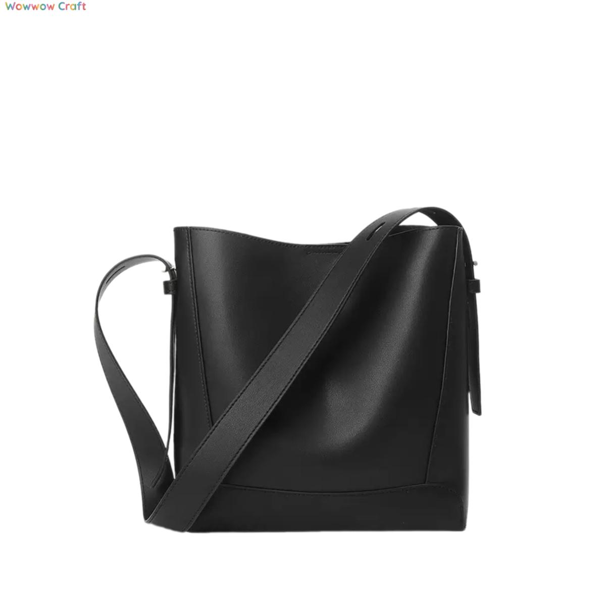 Shoulder Bags,Totes,Leather Bags,Simple Large Capacity Coffee Brown Black Leather Bag - Leather Tote Bag